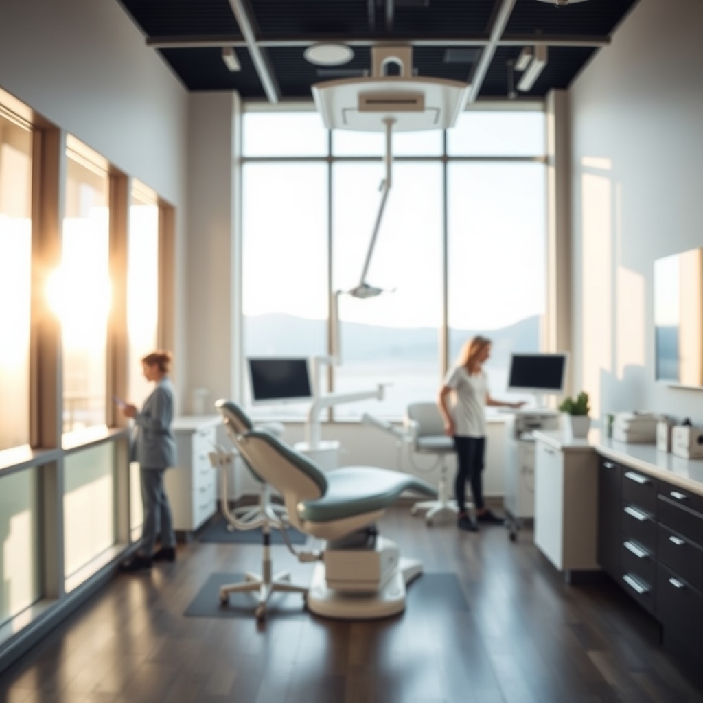 Modern dental office interior in Murray, UT with natural lighting