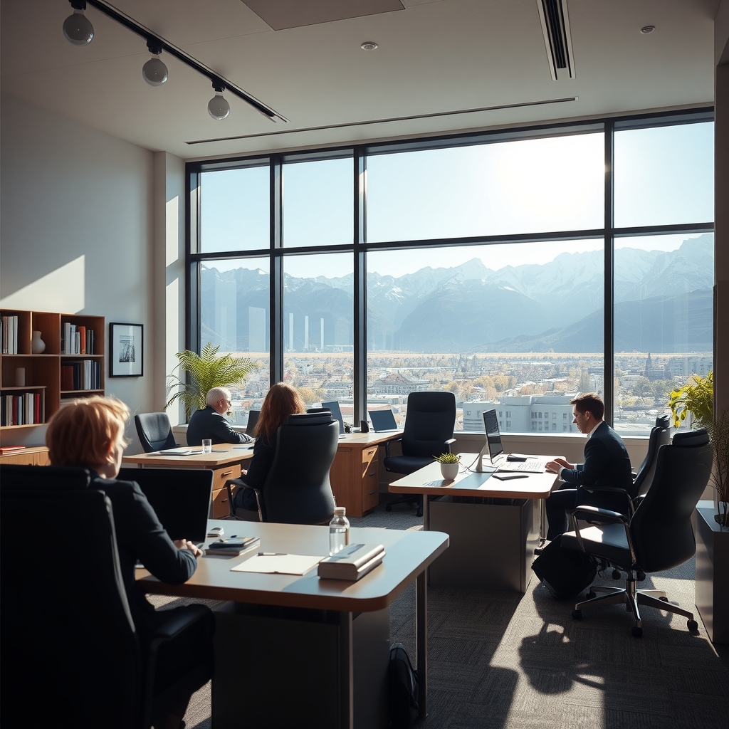 Law firm office interior in Draper, UT with natural light and professional workspace.