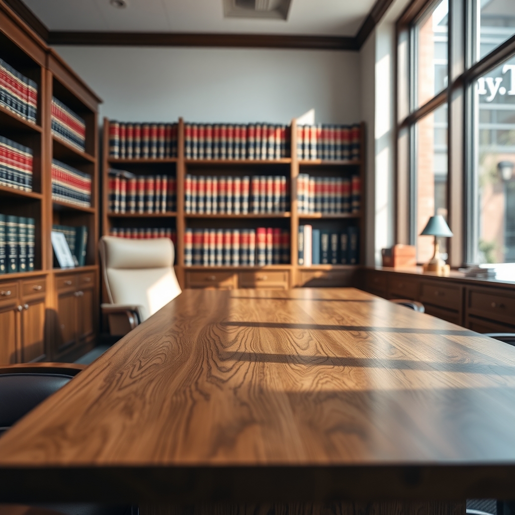Professional law firm office interior in Murray, UT ready for client consultations.
