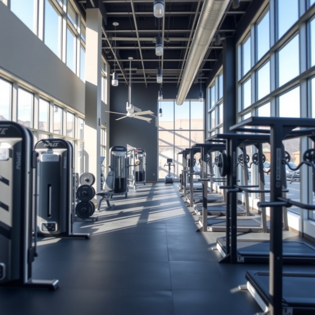 Modern gym interior with workout equipment in Millcreek, UT