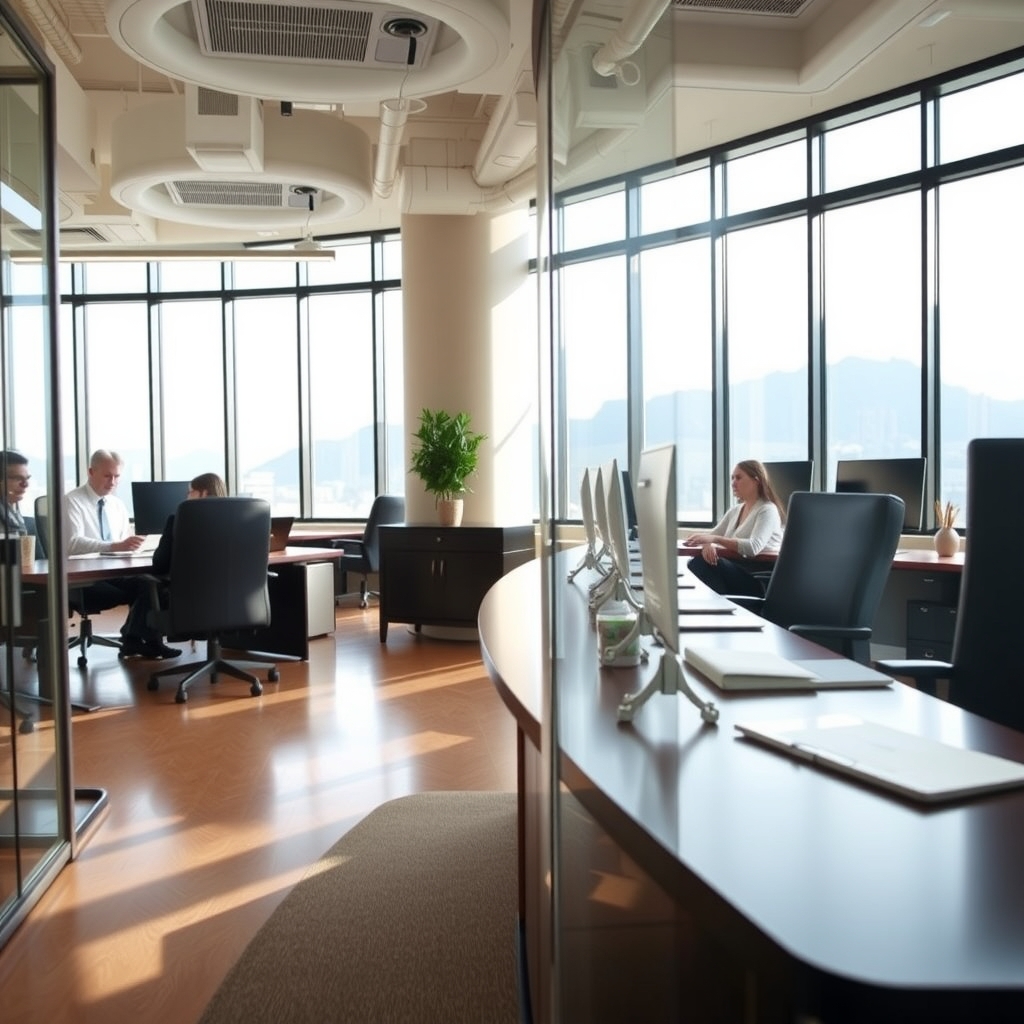 Law firm office interior in Holladay, UT with natural light and professional staff.