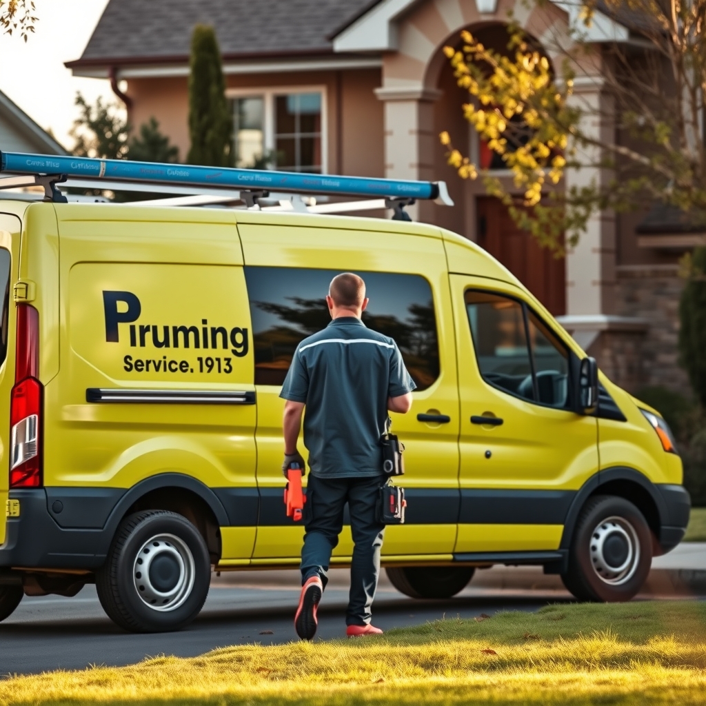 Plumber walking toward a residential home in Millcreek, UT to perform service.