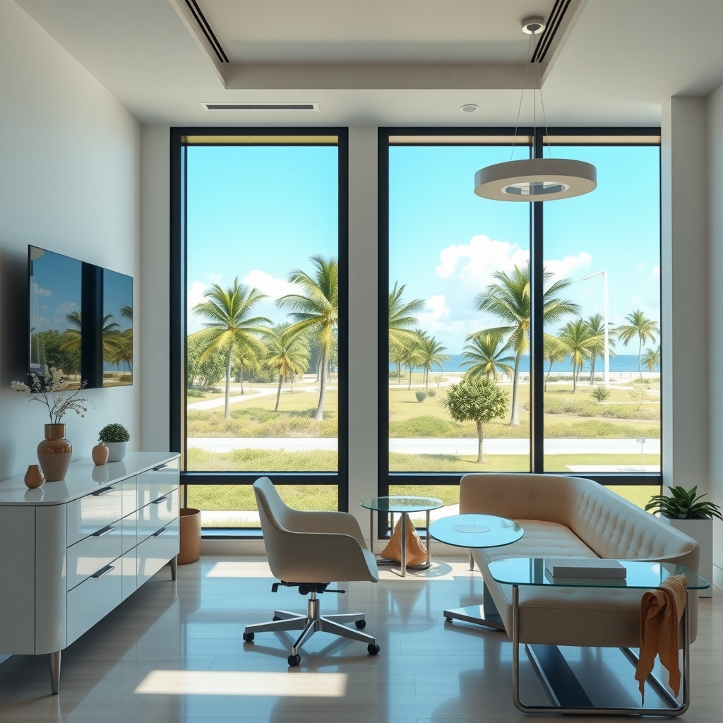 Modern and sophisticated plastic surgery consultation office in Wellington, FL.