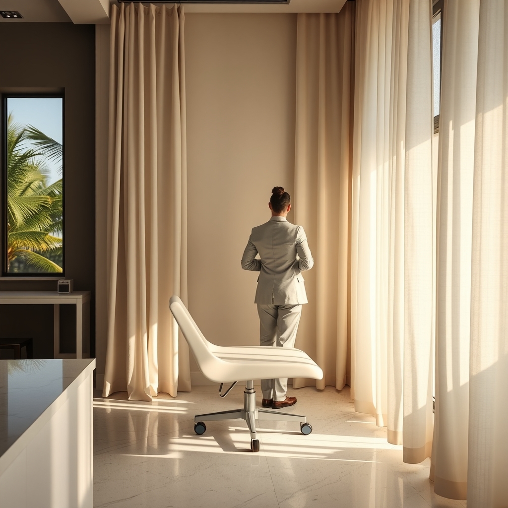Luxurious sunlit treatment room inside a medical spa in West Palm Beach, FL with serene coastal ambiance.