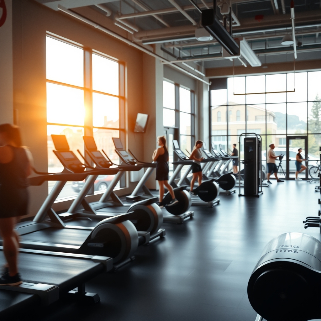 Modern fitness studio interior with natural light in Salt Lake City, UT