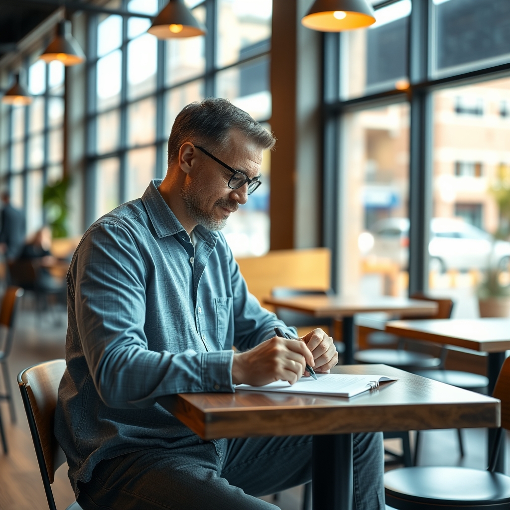 Franchise owner reviewing local visibility notes in Atlanta, GA