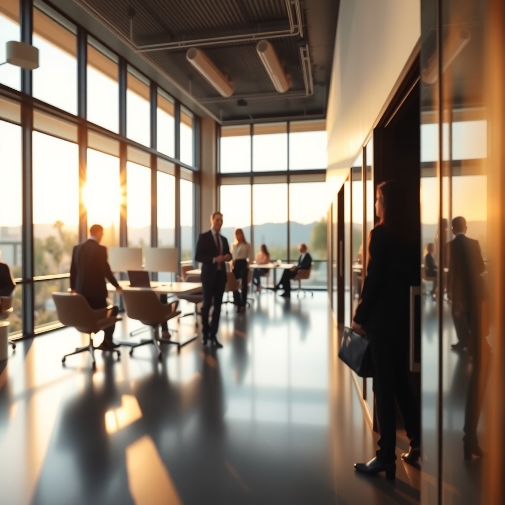 Professional law firm office interior in Scottsdale, AZ with modern workspace and natural light.