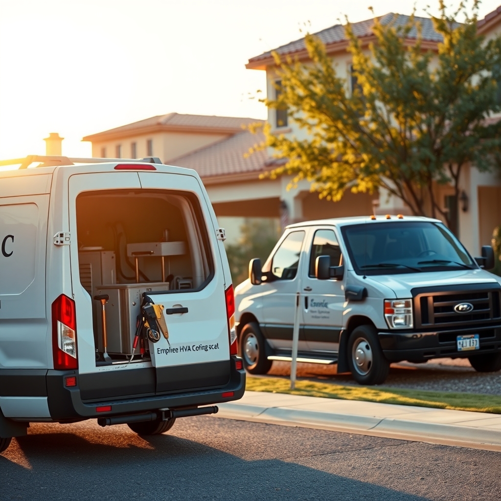 HVAC technician arriving at a home in Peoria, AZ to service an air conditioning unit