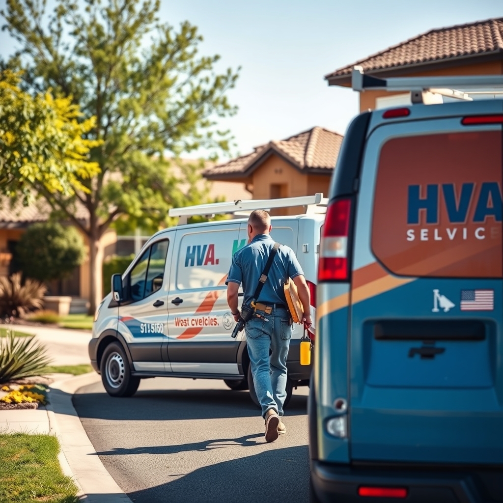HVAC technician arriving at a residential home in Tempe, AZ for service.