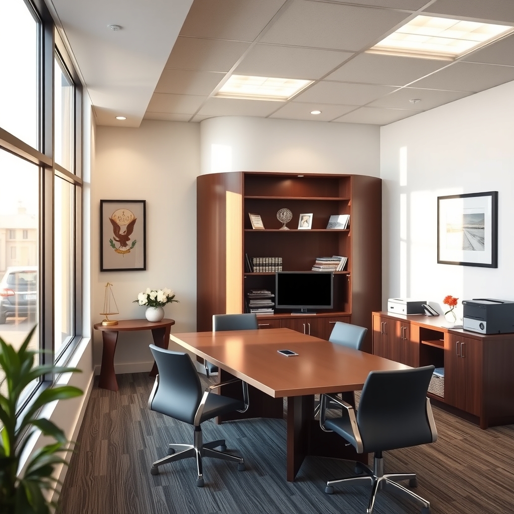 Law firm office setting in Peoria, AZ with professional consultation space and natural light