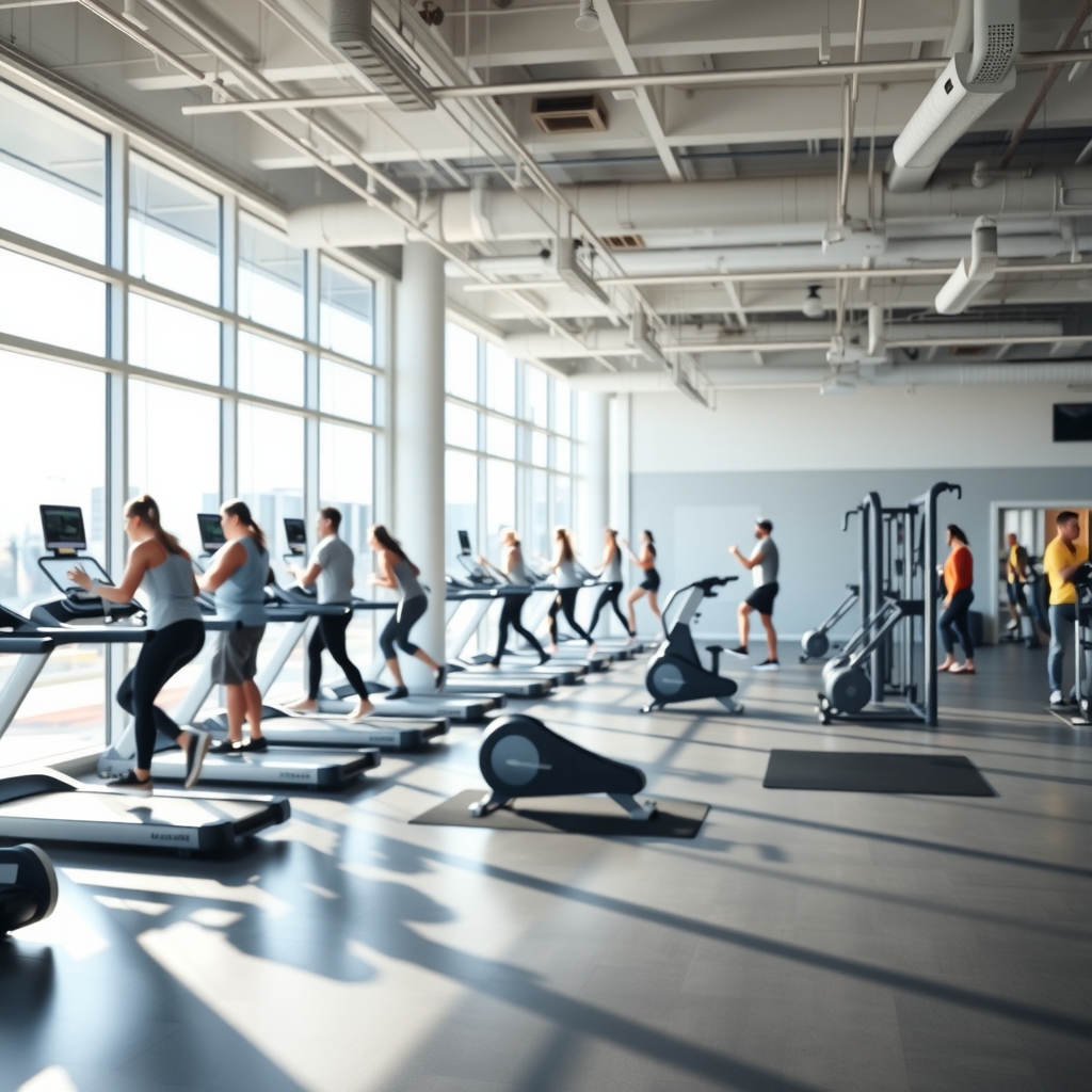 Modern fitness studio interior with natural light in Columbus, OH
