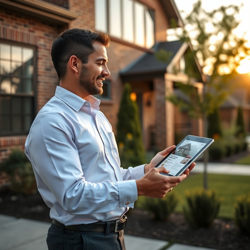Real estate agent reviewing properties in Columbus, OH for AI search visibility