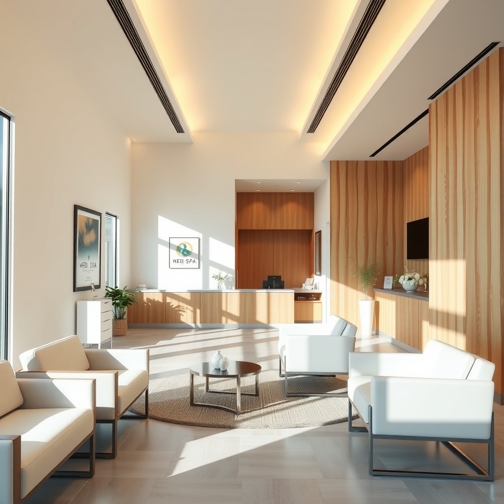 Modern and welcoming med spa interior in Tampa, FL with soft natural light