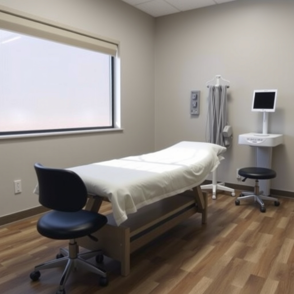 Chiropractic clinic treatment room in Pearland, TX
