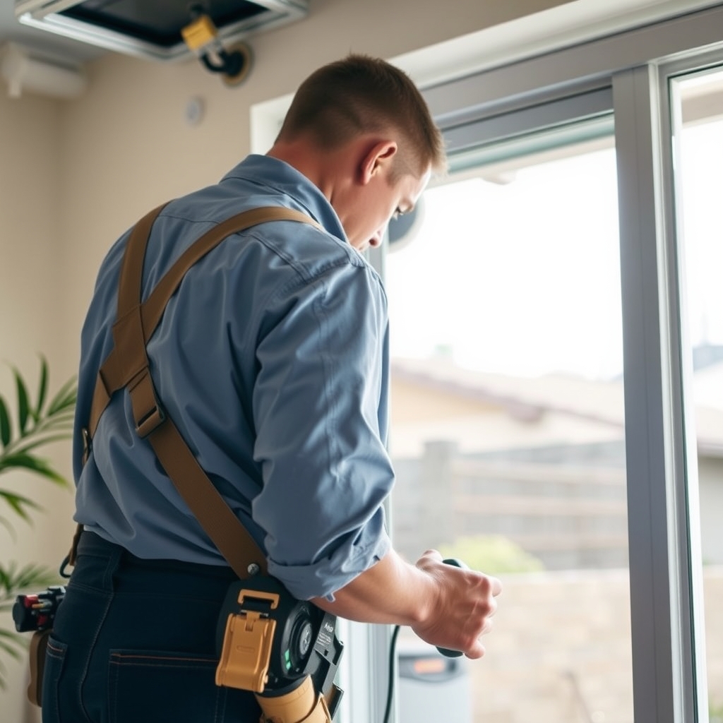 Electrician working on a residential project in San Diego, CA