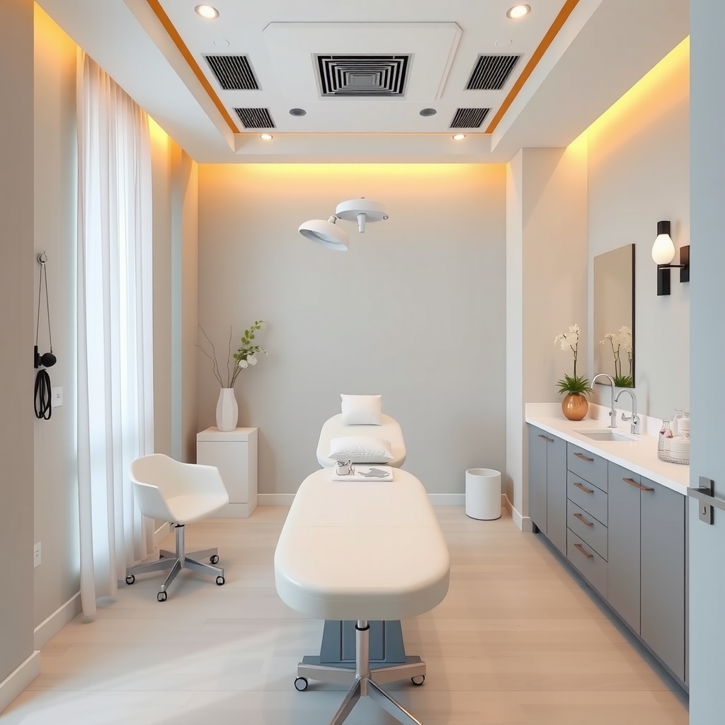 Modern and clean interior of a luxury med spa in Carrollton, TX.