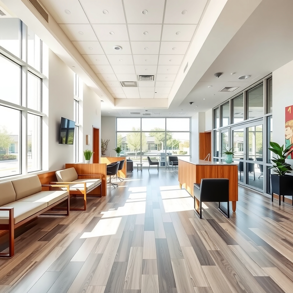 Modern dental office interior in Allen, TX designed for patient comfort