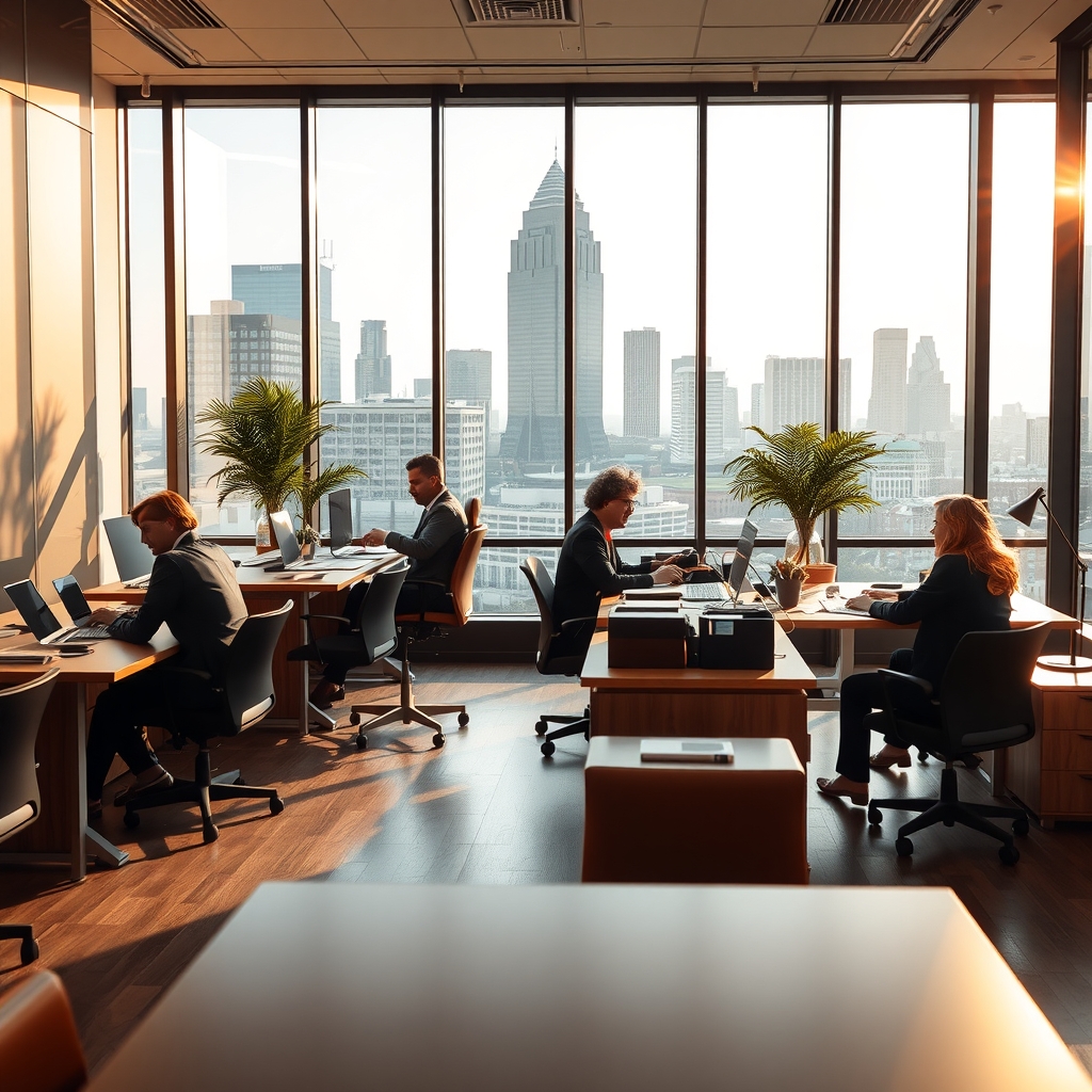 Law firm office in Dallas, TX with natural light and professional workspace.