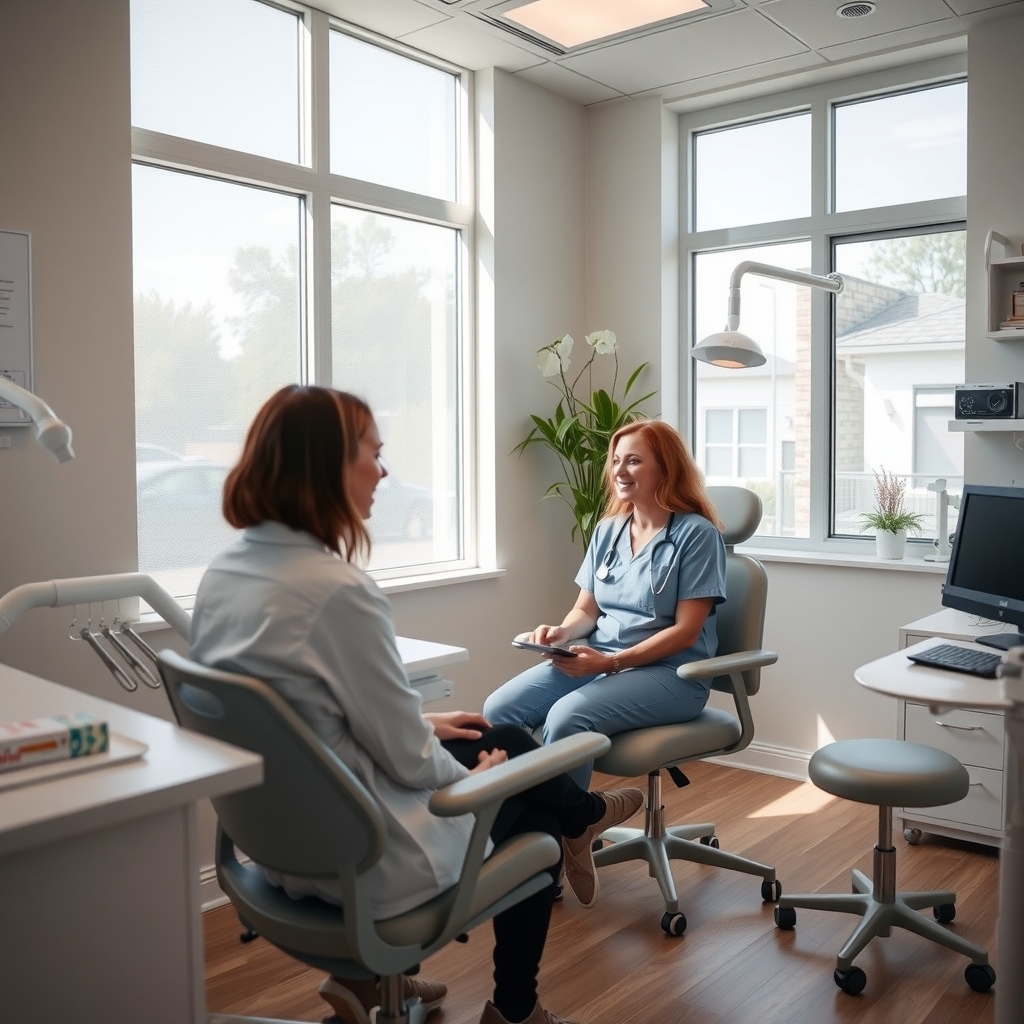 Modern dental consultation room in Tampa, FL with natural light and a welcoming professional atmosphere.