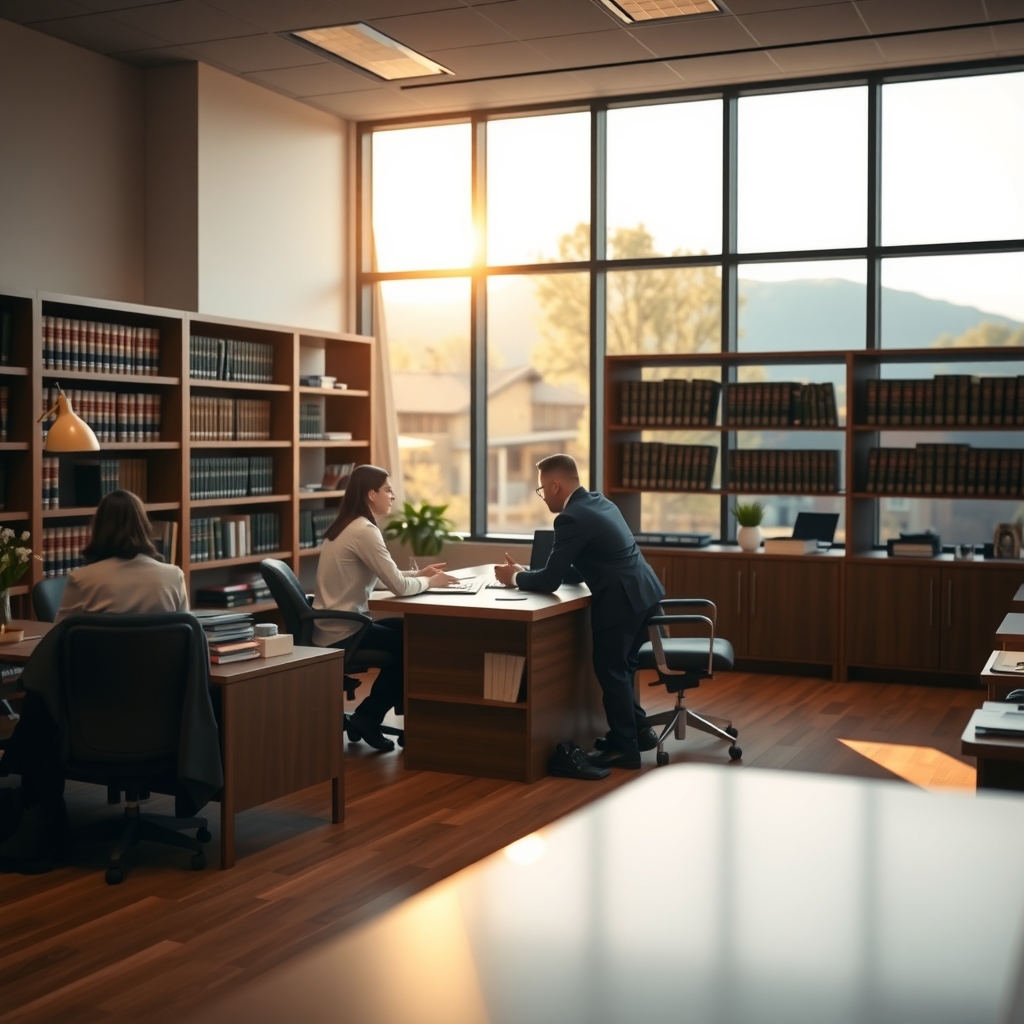 Law firm office interior with natural light in American Fork, UT