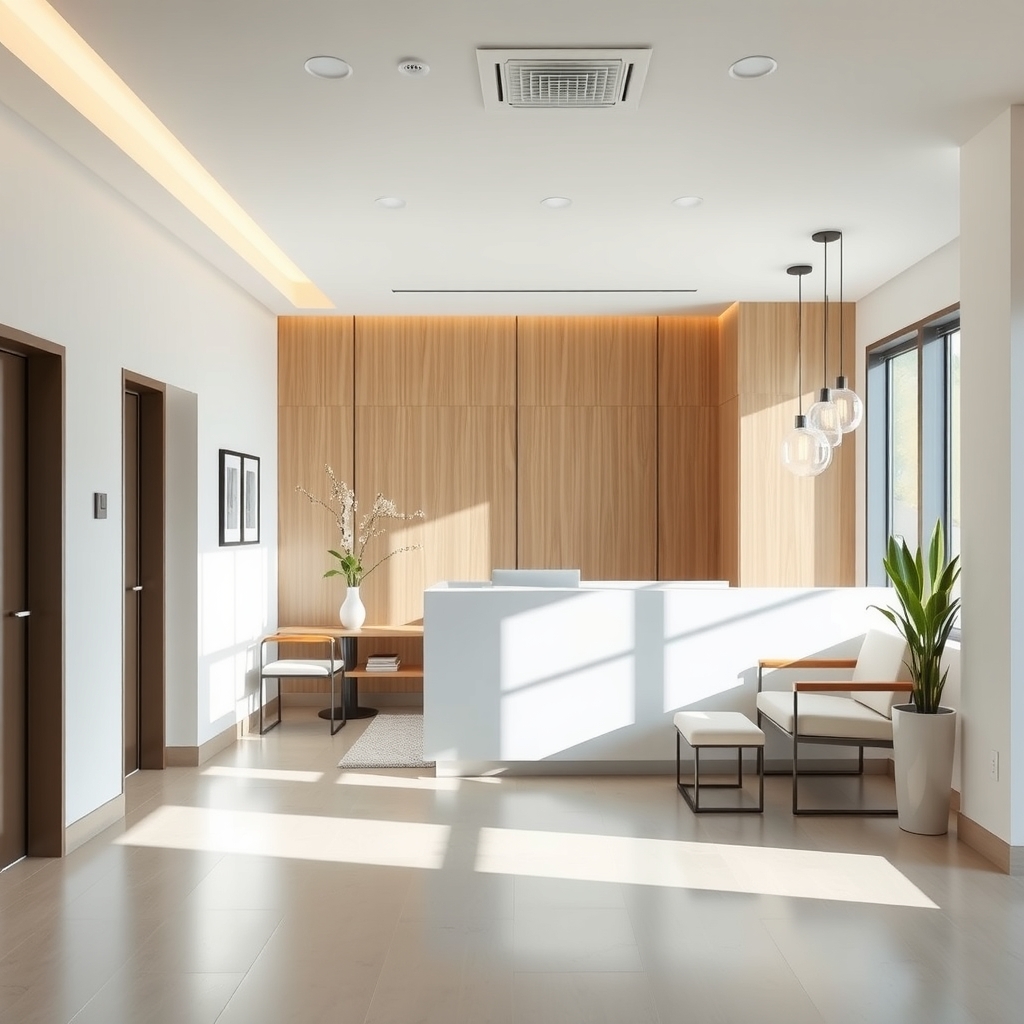 Modern interior of a med spa in Springville, UT welcoming local clients.