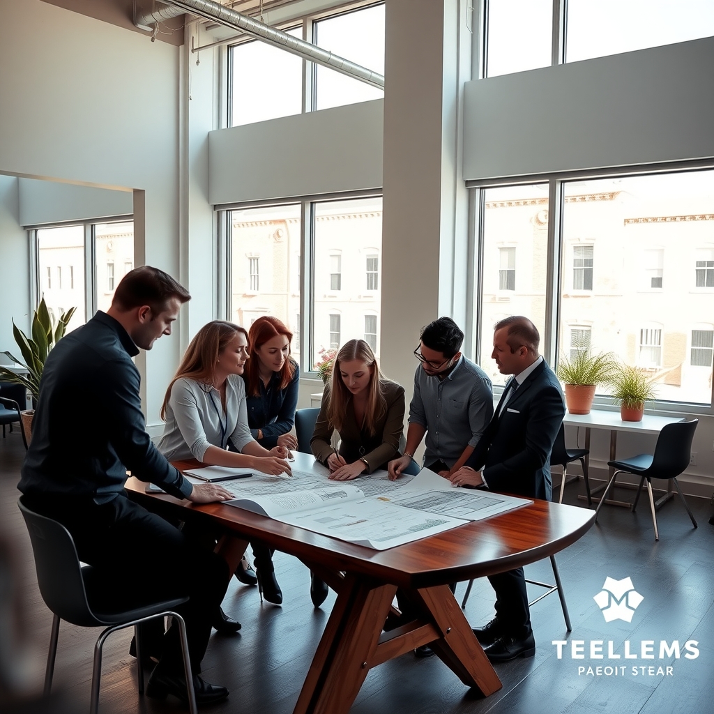 Real estate team collaborating in a modern office in Springville, UT