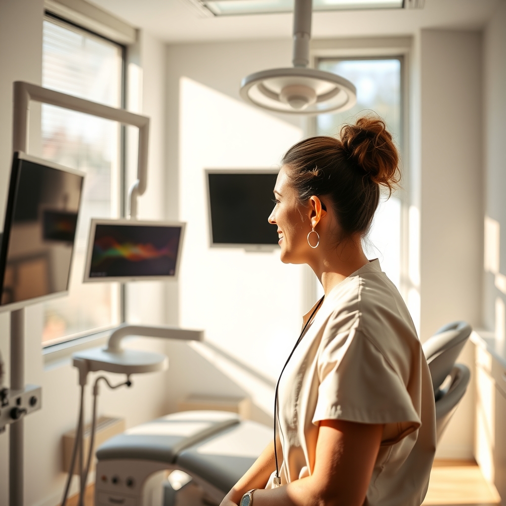 Modern dental practice office environment in Nashville, TN with natural warm light.