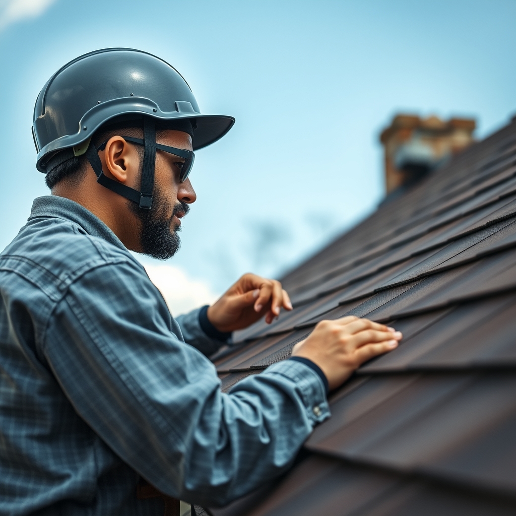 A professional roofer working on a home in Raleigh, NC.