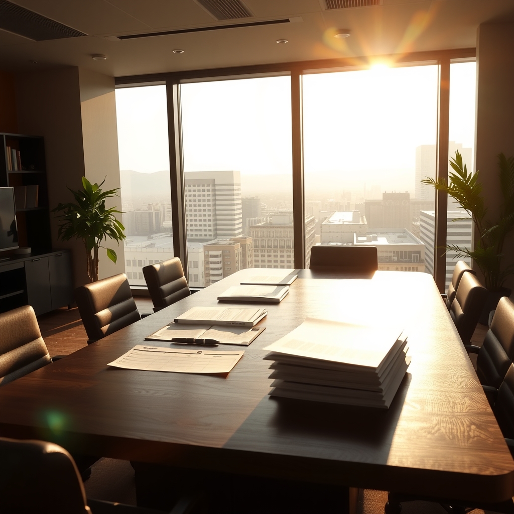 A modern accounting firm office setting in Las Vegas, NV showing a financial professional working at a desk.