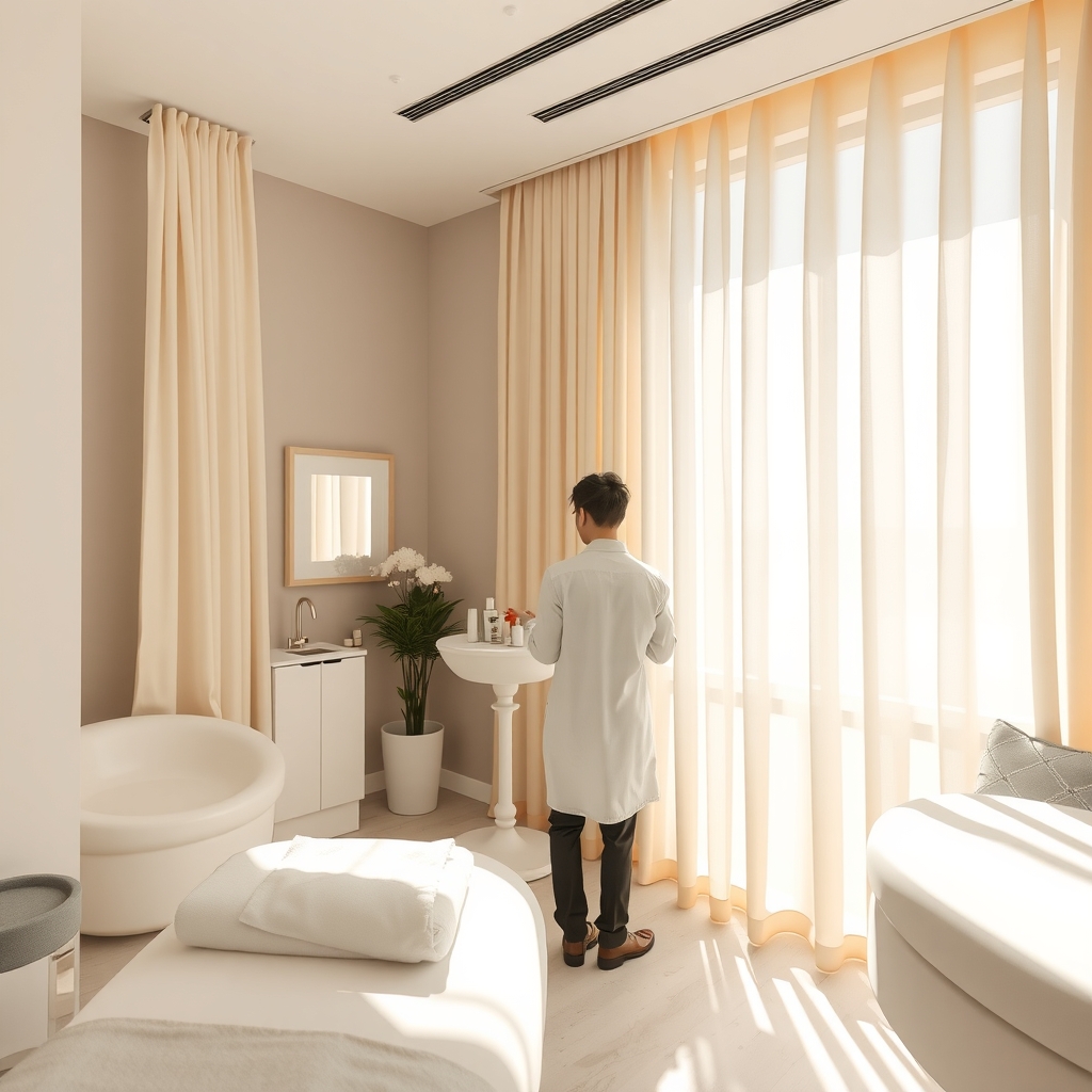 Modern medical spa interior bathed in natural coastal sunlight in San Diego, CA.
