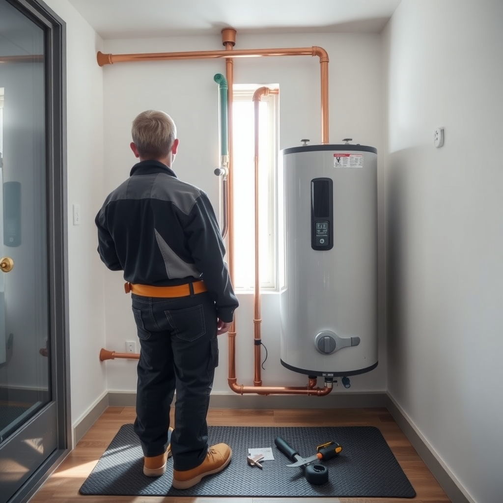 A professional plumber inspecting pipes in a residential home in Boise, ID.