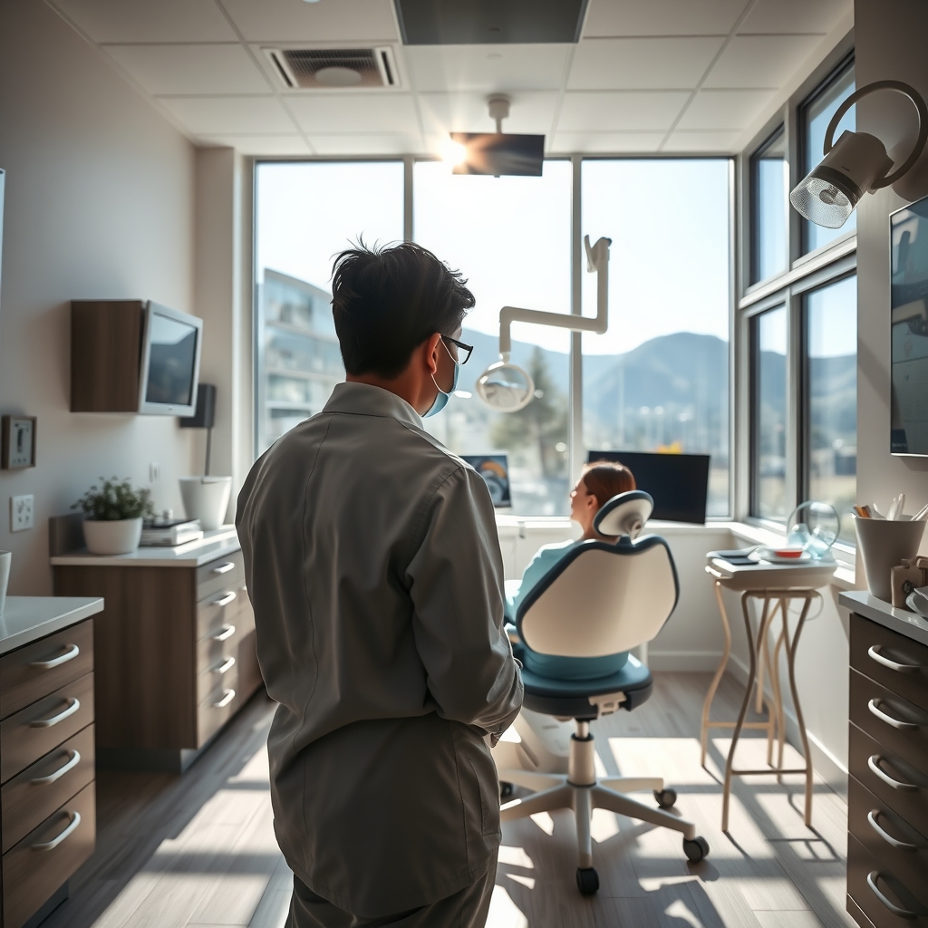 Modern dental office interior in Denver, CO with natural light and professional care.