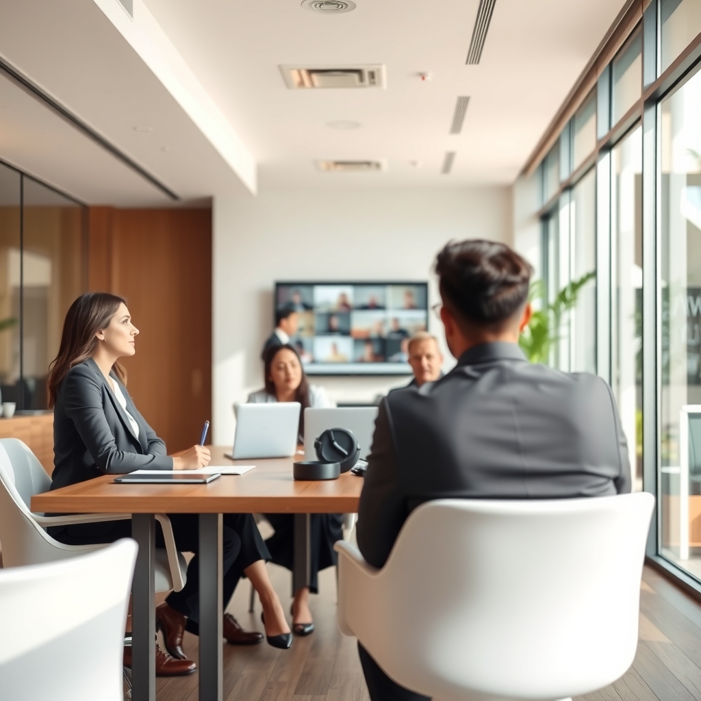 Law firm office interior in Phoenix, AZ with professionals working